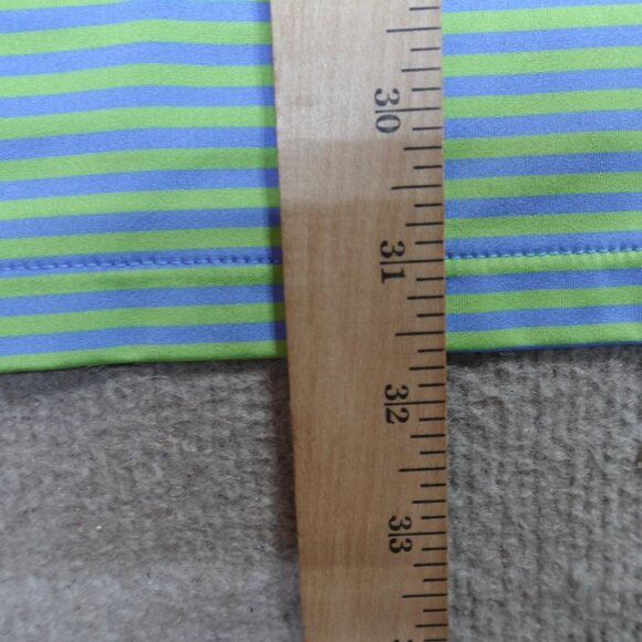 RLX Polo Shirt Large Green Blue Striped Performance Golf Club - Picture 4 of 5